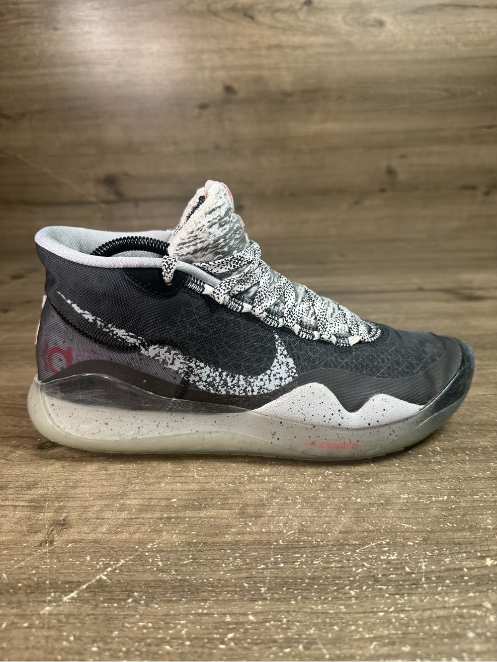 Nike Zoom KD 12 Black Cement Mens 9.5 Basketball Shoes AR4229-002 Kevin Durant